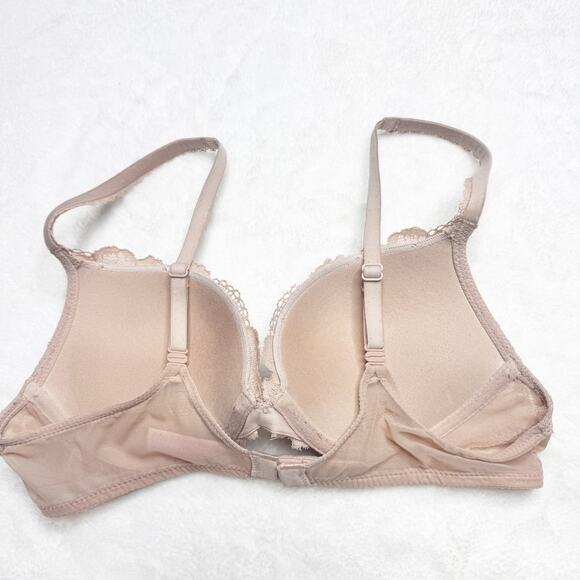 VICTORIA'S SECRET Neutral Lace Body by Victoria Mesh Sides Push-Up Bra 34B - Picture 7 of 9